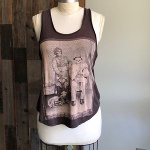 All Saints Laurie Lipton Skull Family Photo Tank / Vest UK 10